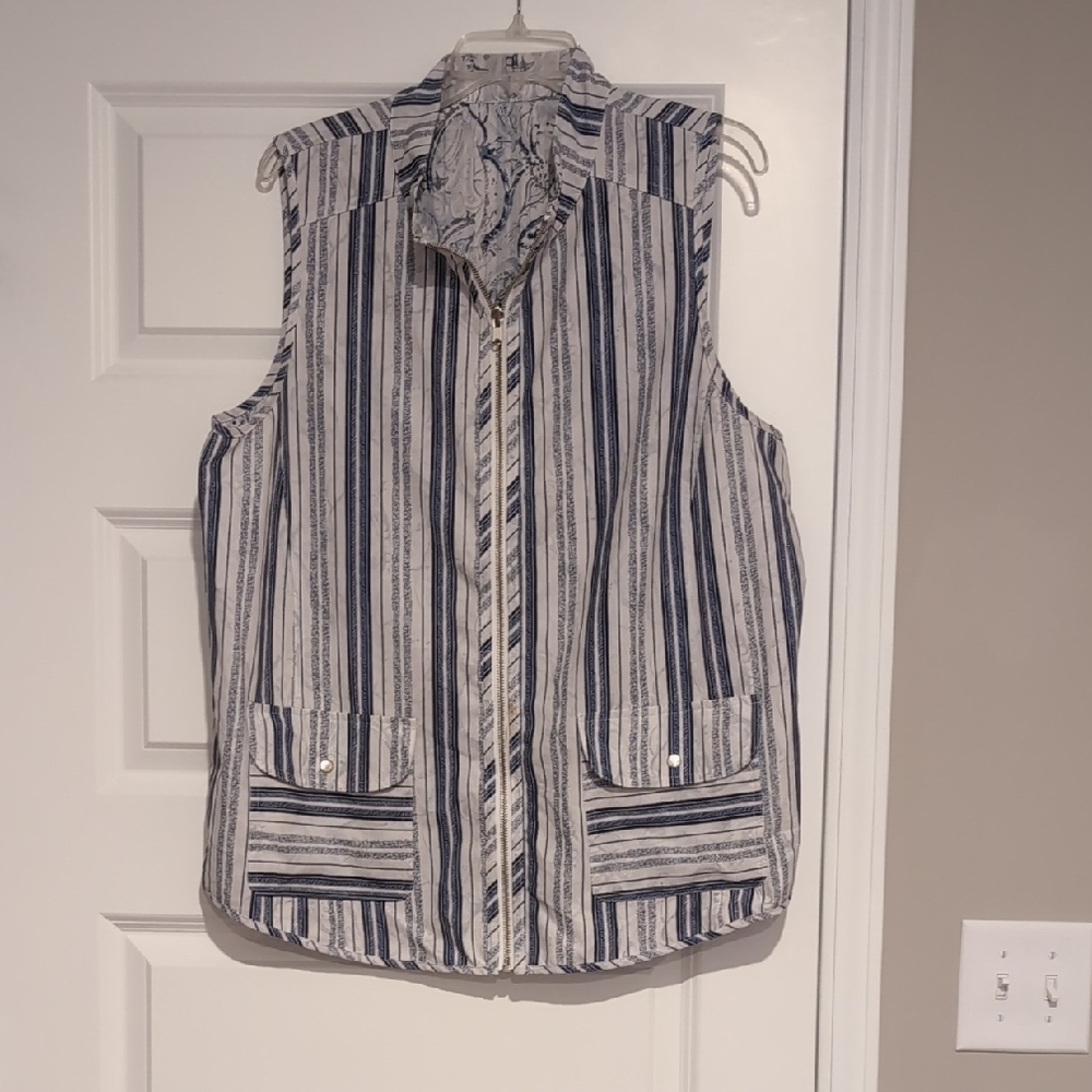 Striped Blue and White Vest